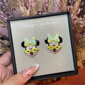 NEW IN BOX Disney x Baublebar Minnie Mouse sunglasses colorful earrings